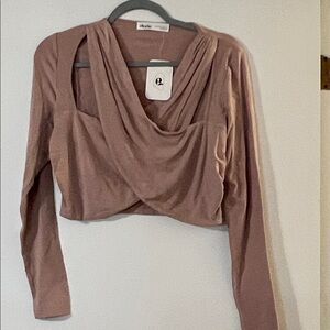 Elodie Dusty Rose Draped Crop Top